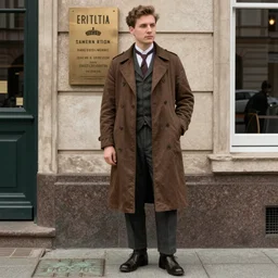 A male German street fashion blogger from Berlin in the nineteen-twenties, highly detailed photo full shot, instagram post