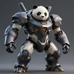 a panda mecha, ferocious, sense of awe, hyper detailed, digital art, trending on artstation, cinematic lighting, studio quality, smooth render, unreal engine 5 rendered, octane rendered, art style by hidetaka tenjin, makoto kobayashi,