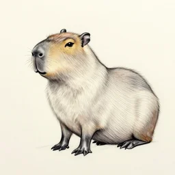 elaborate irezumi tattoo concept of a capybara, tattoo sketch, ink, coherent