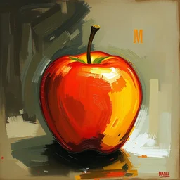 an expressionism apple in the style of edvard munch