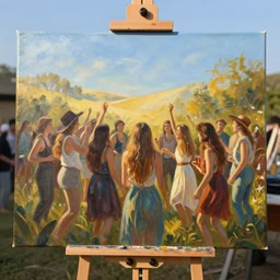 party, fantasy, painting, ultra realistic!!!, clear weather, golden hour, sharp focus