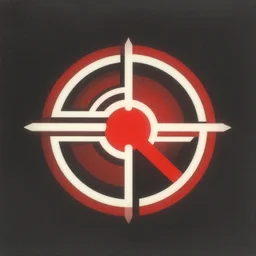 1:1 album artwork, 1960's post modernist minimalist design, muted colours, dark colours, red, white, red, science fiction, technical logo, simple design