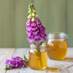 foxgloves in a jar of honey