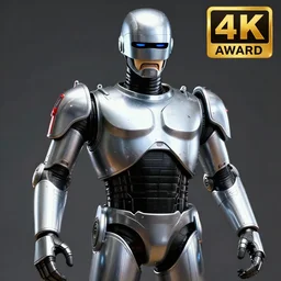 robocop, chrome, highly detailed, 4 k, hdr, smooth, sharp focus, high resolution, award - winning photo, artgerm, photorealistic