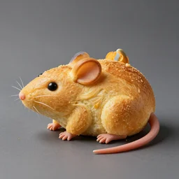 ( ( ( ( bread ) ) ) ) made in the exact shape of a rat!!!!!!!!!!, food photography, studio lighting, delicious