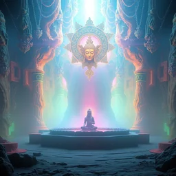 , psyche realm, the tibetan book of the dead, pastel colors, digital art, volumetric lighting