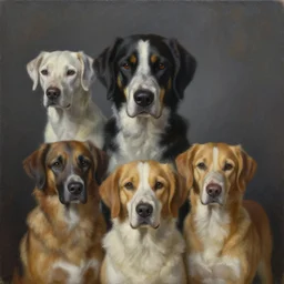 dog dreams, surrealism, oil on canvas, high detail, masterpiece