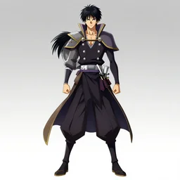 samurai warrior guy in the style of Kill la Kill(2013),Gurren Lagann,full length, exquisite detail, beautiful face, masterpiece, volumetric lighting, high details, 8k resolution, beautiful detailed,manga
