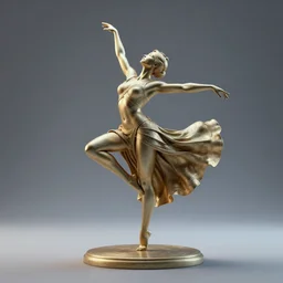 3 d render of female sculpt dancing in slow motion