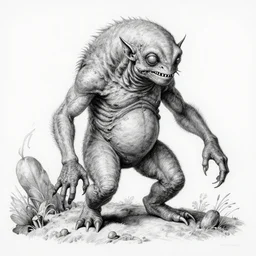 bw drawing of a mutant creature by ernst haeckel