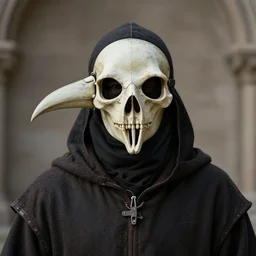 medieval wearing plague doctor plague doctor bone mask corvus