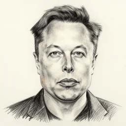 a pencil drawing of Elon Musk, poorly drawn, bad art, incorrect proportions, abstract, by tw1tterpicasso