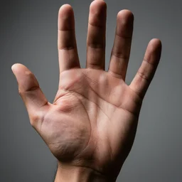 extreme close - up shot, studio photographic portrait, homo sapien palm, dynamic lighting, photorealistic, highly detailed, 2 5 mm