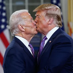 Joe Biden kissing Donald Trump, lovely
