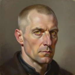a detailed matte head - on portrait painting of an middle - aged half - tiefling nobleman with golden eyes and short well kept hair, by charlie bowater, lise deharme, wlop, tending on arstation, dungeons and dragon, dnd, pathfinder, fanart, oil on canvas