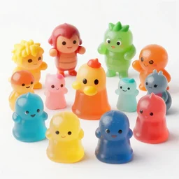 the cast of smash brothers formed in different colored jellies