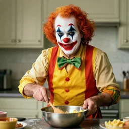 george bush in clown makeup cooking