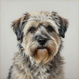 an award winning anamorphosis portrait painting of a shaggy dog, inspired by lise deharme, albrecht durer, abstract, a level art, intricate, pop surrealism, digital poster, ornately detailed, photorealism, trending in artstation