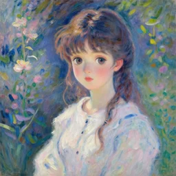 an extremely cute girl, anime in impressionist style, trending artwork, 4 k, anime painter studio, by claude monet