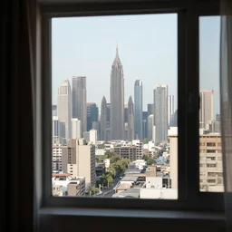 view out the window from insiade an apartment on Corruscant