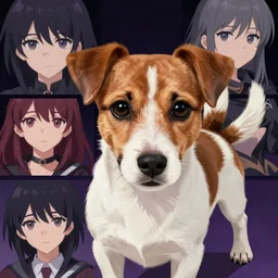 beautiful jack russel terrier n 3 / 4 pose, close up nose, game assets, overlay, gapmoe yandere grimdark, trending on pixiv fanbox, painted by greg rutkowski makoto shinkai takashi takeuchi studio ghibli, akihiko yoshida