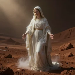 wispy virgin mary image in mars soil