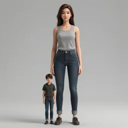 very tall woman with smaller man, highly detailed