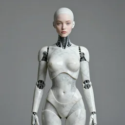 beautiful centered Fine art photo portrait of young Sharon Stone as a solarpunk robotic humanoid, marble mechanical parts with led lights, photorealistic, white background, highly detailed and intricate, outdoor lighting, HDR 8k