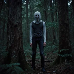 slenderman lurking in the forest | creepy 80's photography |