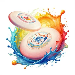frisbee golf splash art graphic design color splash high contrasting art, fantasy, highly detailed, art by greg rutkowski