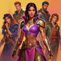 dynamic medium shot painted portrait, maya ali as destiny 2 sorcerer, gaudy colours, octane render, unreal engine, matte painting concept art, fanart artstation by jesper ejsing and rhads and lois van baarle and ilya kuvshinov and rossdraws