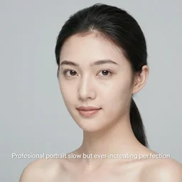 “professional portrait of a woman cursed with slow but ever-increasing perfection”