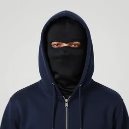 a man with an all-concealing mask and a hoodie