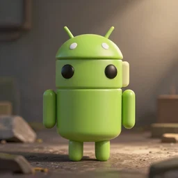 green android robot mascot as a funko pop collectible figure