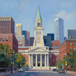 city of boston, painted by pablo picasso, digital painting, 4 k