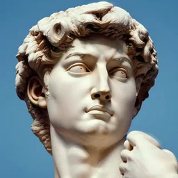 portrait of michelangelo david statue, close up on the face, art by andy warhol, pop art!! vapourwave, realistic, retro, 4 k