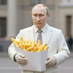 a poutine statue of vladimir putin