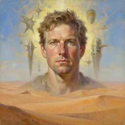 portrait oil painting, perfect expression, subconscious connects, purified consciousness, usa senator ron johnson, hyperion, foundation, fantasy character portrait, ultra realistic, wide angle, intricate details, dune, mass effect, artifacts, luminous skies, highly detailed, michael cheval, peter mohrbacher, boris vallejo, jessica rossier, oil painting, highly detailed, cinematic lighting, unreal, natural tpose
