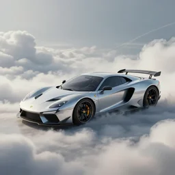 a random crossover design sport car in a utopia world. art by filip hodas. clouds by rhads. car by nin.