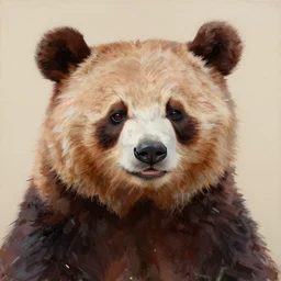 A painting of 🐻 painting a self portrait, infinite recursion