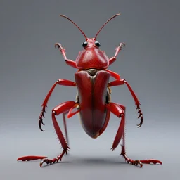 beetle faced stick bug alien with red skin. humanoid body. epic sci - fi character concept. cinematic digital art.