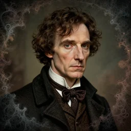 fantasy art hyper realistic ai created interesting bizarre subconscious of shelock holmes with fractal vignette edge fantastic art award winning best ultra detailed magnificent