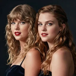 soft light photo of a woman that looks like taylor swift and emma watson