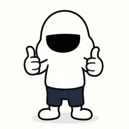 faceless character holding thumbs up