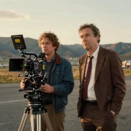 first official image from wes anderson's new sci - fi film set in challis!, idaho, sundance official selection, starring ben mendelsohn. shot on alexa mini, stunning cinematography, golden hour, filmgrain, kodak 2 0 0 t, shot composition