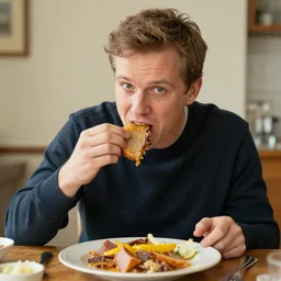( 1 ) beet dwight schrutte ( 2 ) eating ( 3 ) yellow meat