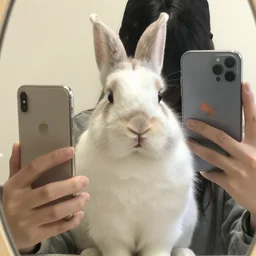 bunny taking selfie