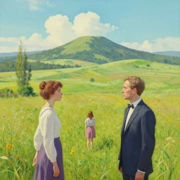 a beautiful scenic painting by artgerm and alexy grey and wes anderson and spike jonze, trending on artstation