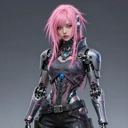pink cyberunk robot girl, pink dread hair, wearing cyberpunk intricate streetwear, beautiful, detailed portrait, intricate complexity, ilya kuvshinov, cell shaded, 4 k, concept art, by wlop, ilya kuvshinov, greg rutkowski