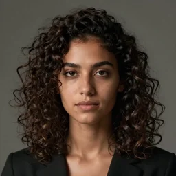 a portrait of abeautiful female with dark curls, mixed-race, soft cinematic one-point lighting, Canon, by Yousuf Karsh, 4k